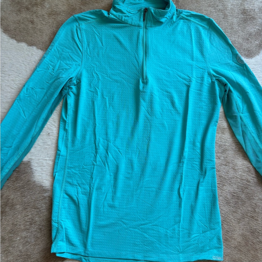 Dover Saddlery Teal Quarter-Zip Riding Top